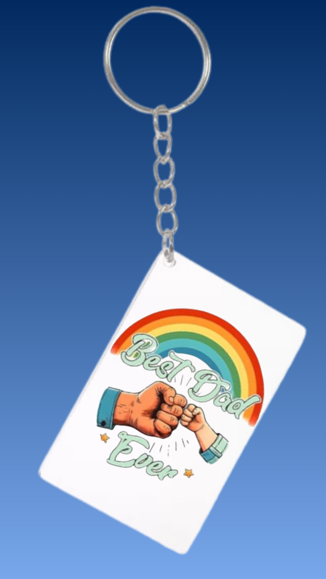BEST DAD EVER RECTANGLE ACRYLIC KEYCHAIN