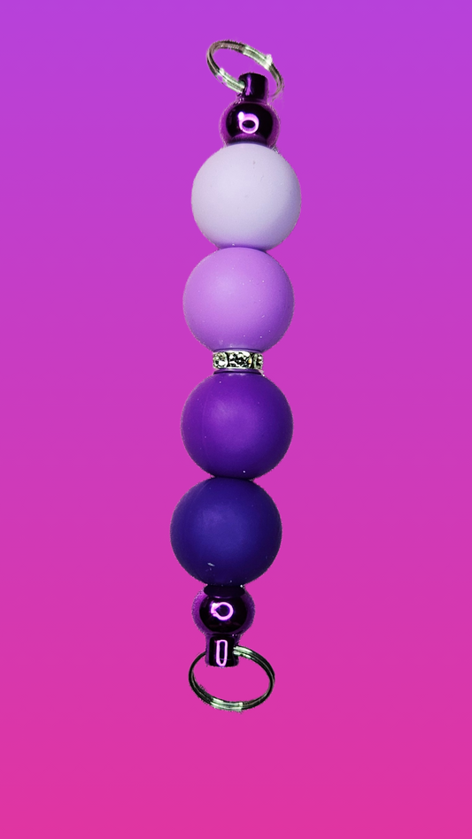 LAVENDER DRIFT SILICONE BEAD BAR KEYCHAIN