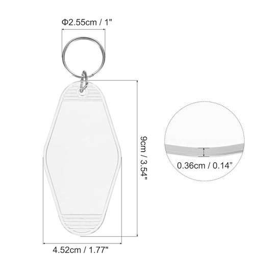 Clear Blank Hotel Keychain
