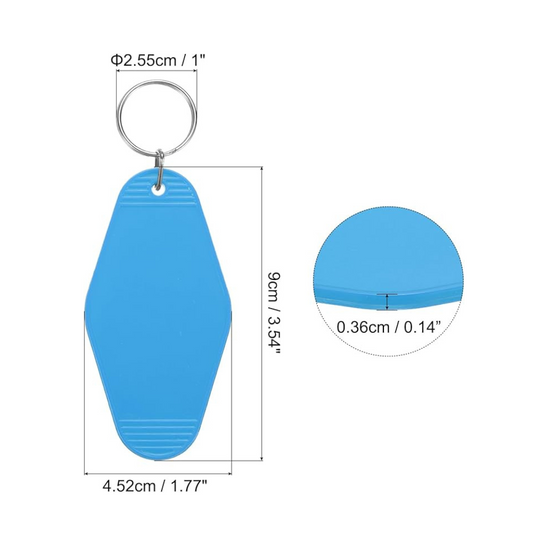 Bright Blue Blank Hotel Keychain