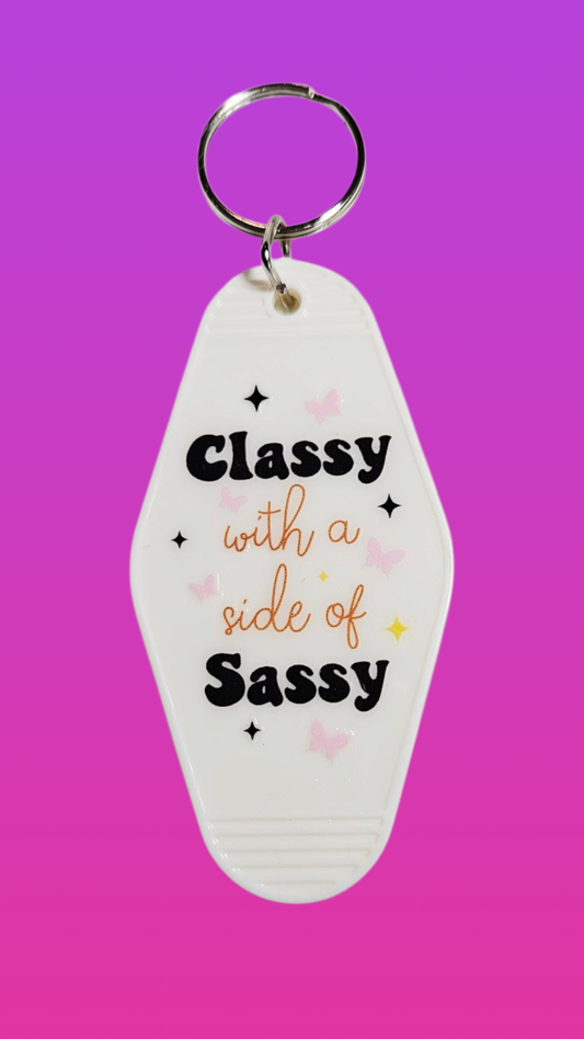 CLASSY WITH A SIDE OF SASSY MOTEL KEYCHAIN