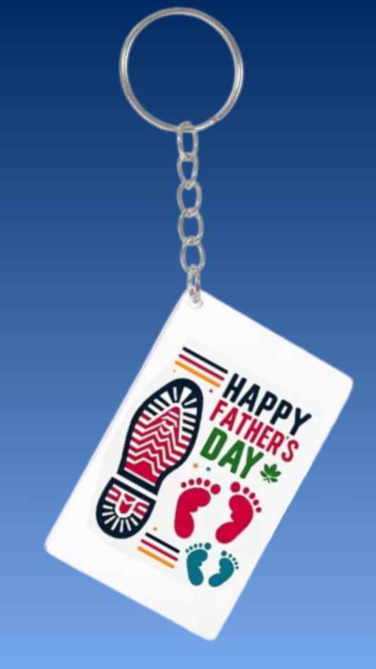 HAPPY FATHERS DAY RECTANGLE ACRYLIC KEYCHAIN